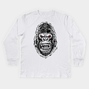 gorilla head Kids Long Sleeve T-Shirt
